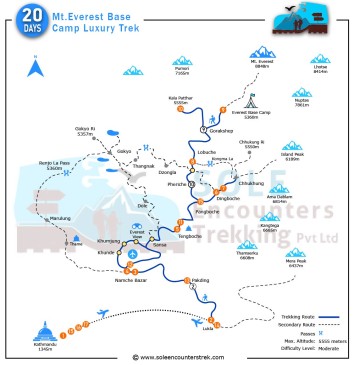 Everest Base Camp Luxury Trek in Nepal route map